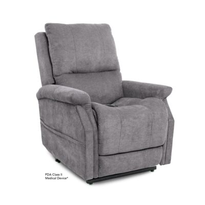 Pride VivaLift! Metro reclining lift chair in gray, upright position