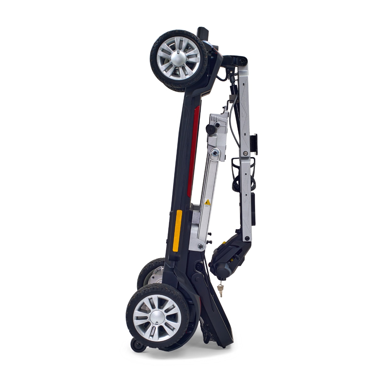 Golden BuzzAround Carry-On folded with kickstand