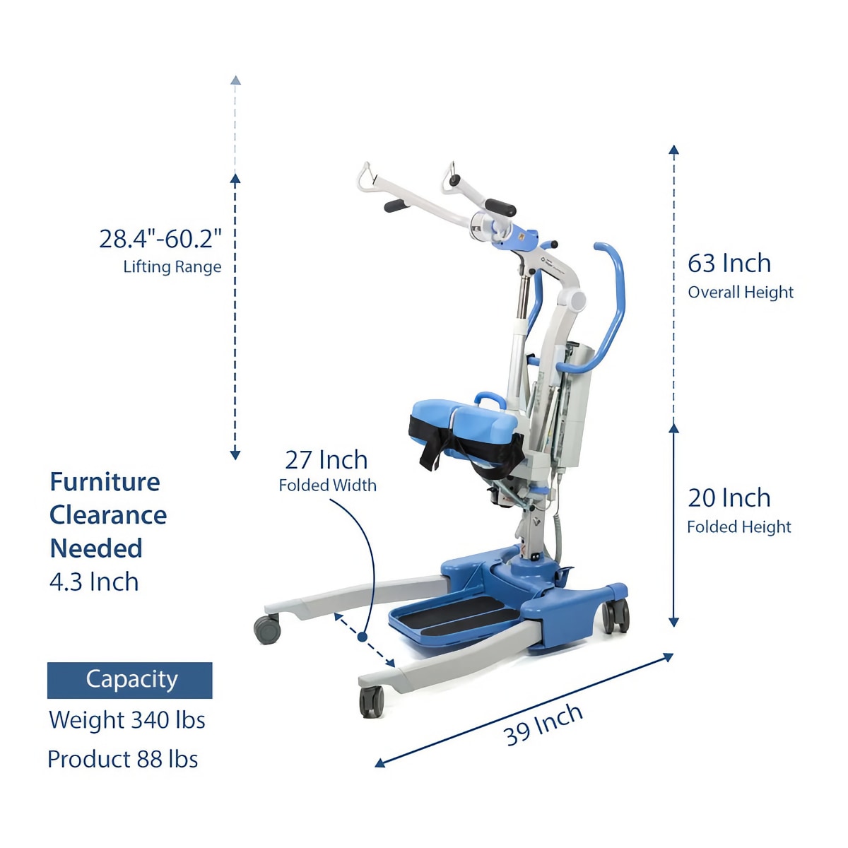 Product Hoyer Sit To Stand Patient Lift Dimensions