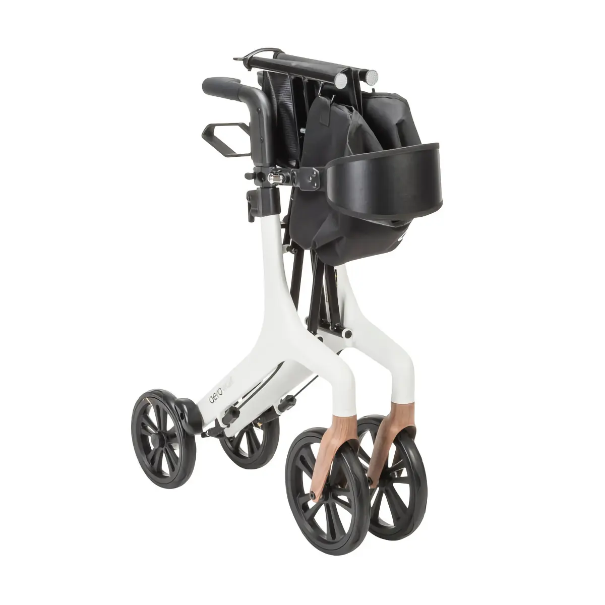 Drive Aerowalk ultralight rollator with sleek white frame folded thin