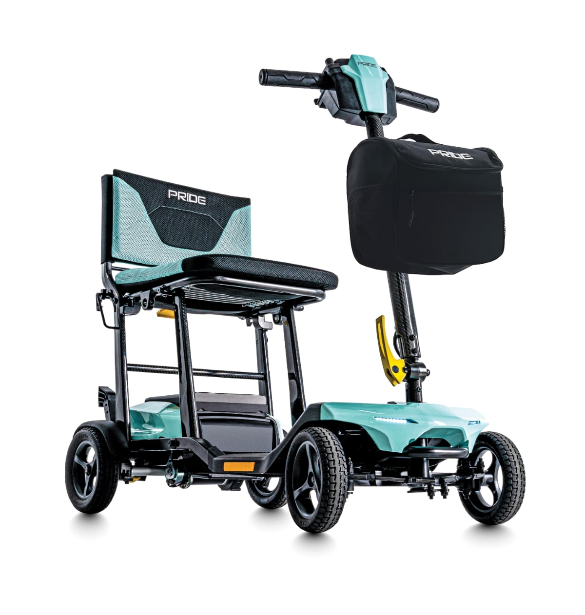 Pride Go Go Super Portable mobility scooter with sleek design in mint color